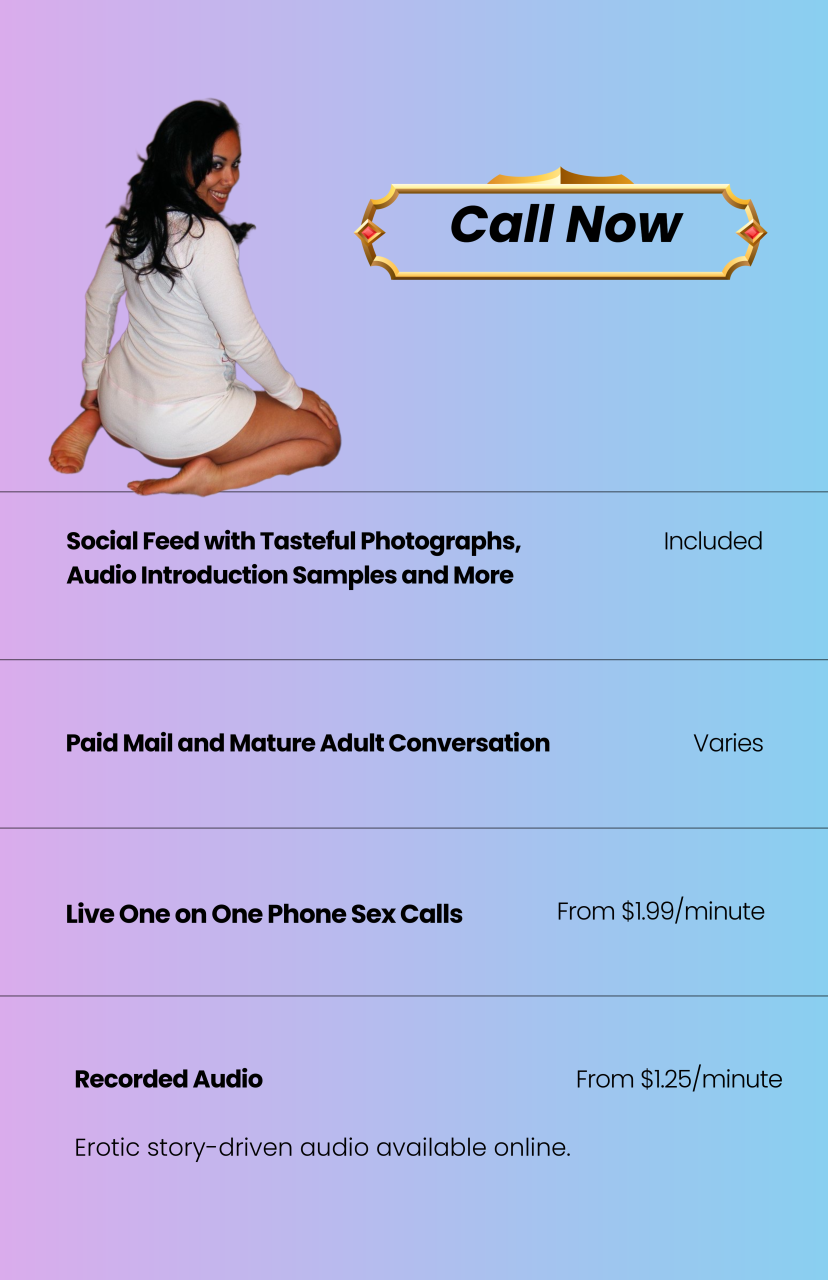 Call Rachelle4Phone for one on one stimulating private phone sex calls on Niteflirt.com Call Rachelle4Phone for one on one private stimulating phone sex calls on Niteflirt.com